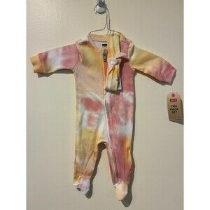 NWT Levi's 2-Piece Pink Tie Dye Sleeper & Headband Outfit - 6M